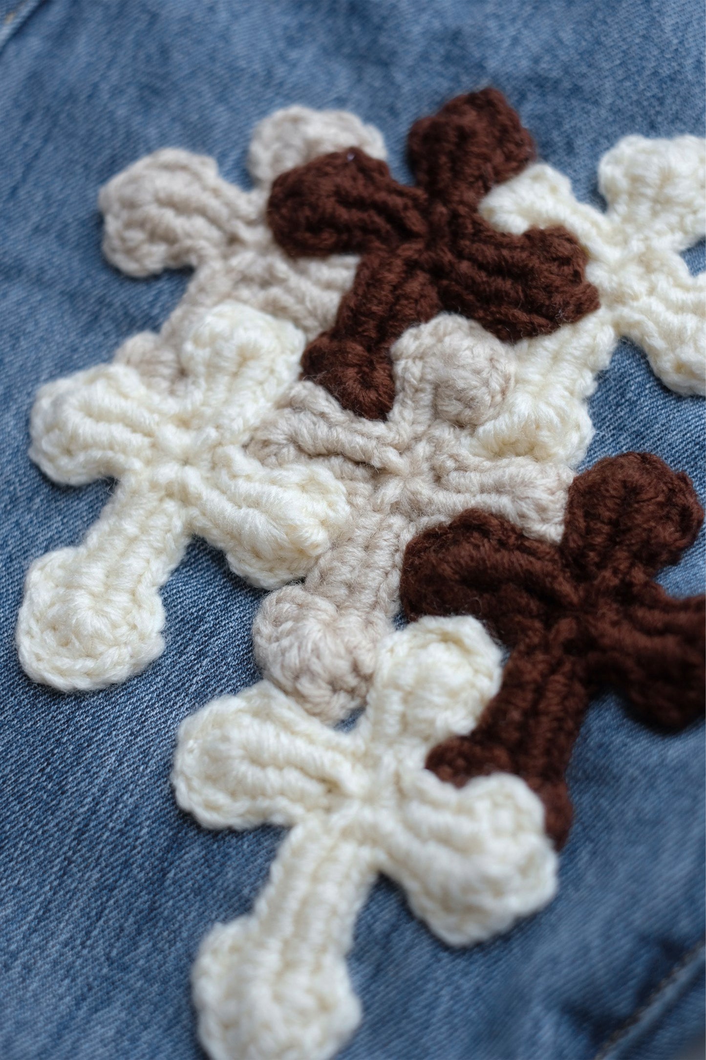 3D cross knit Denim