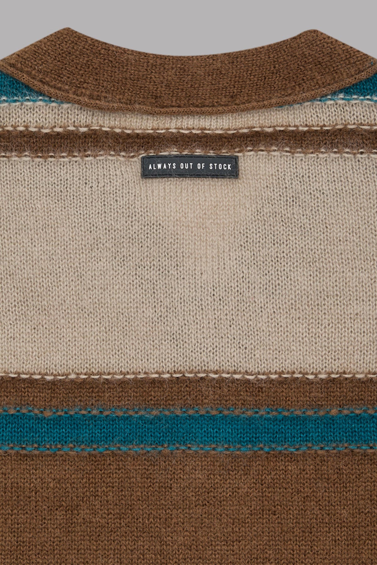 STRIPED KNIT  MOHAIR CARDIGAN