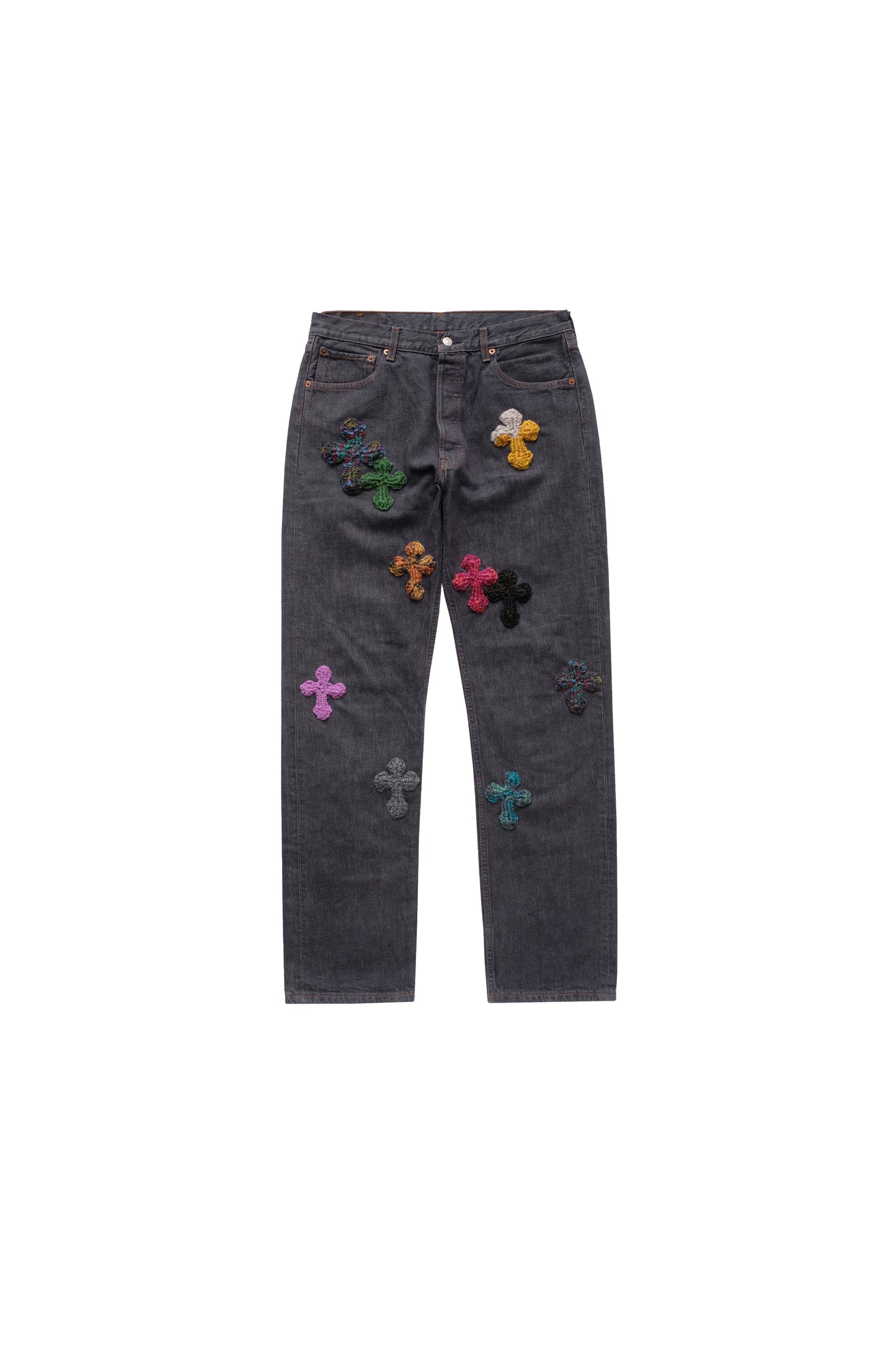 3D cross knit Denim