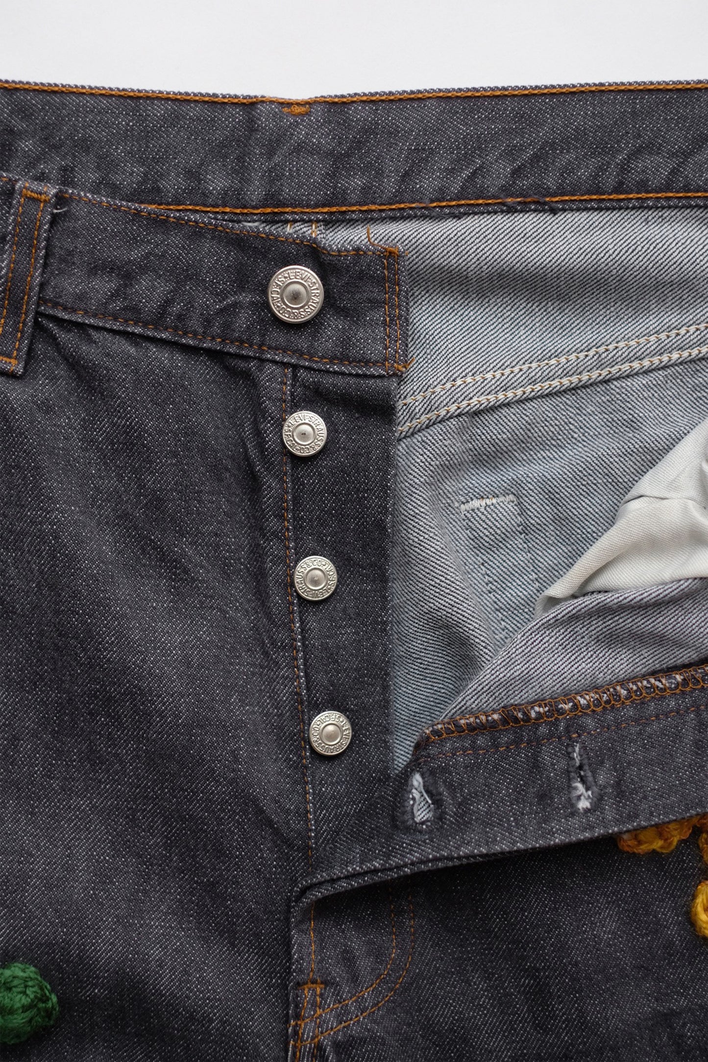 3D cross knit Denim