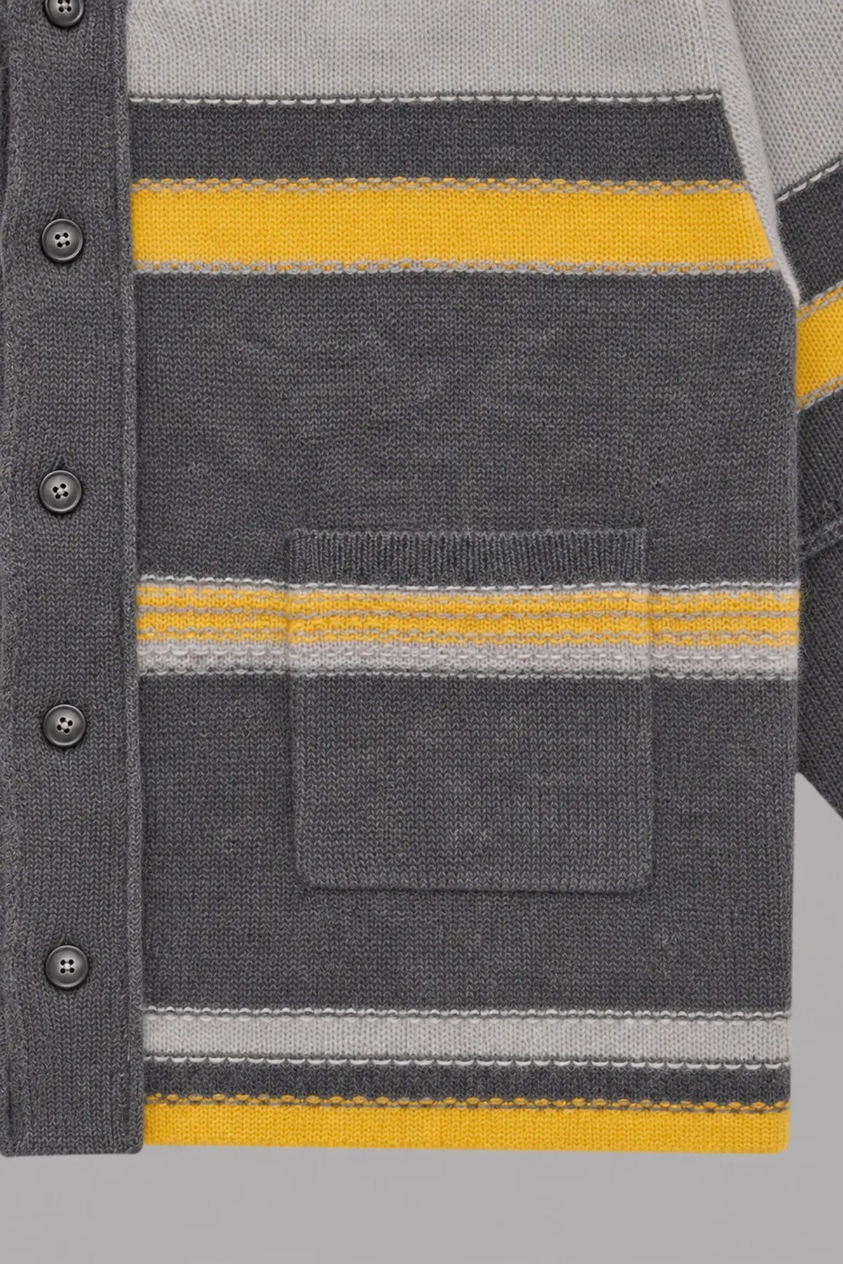 STRIPED KNIT  MOHAIR CARDIGAN