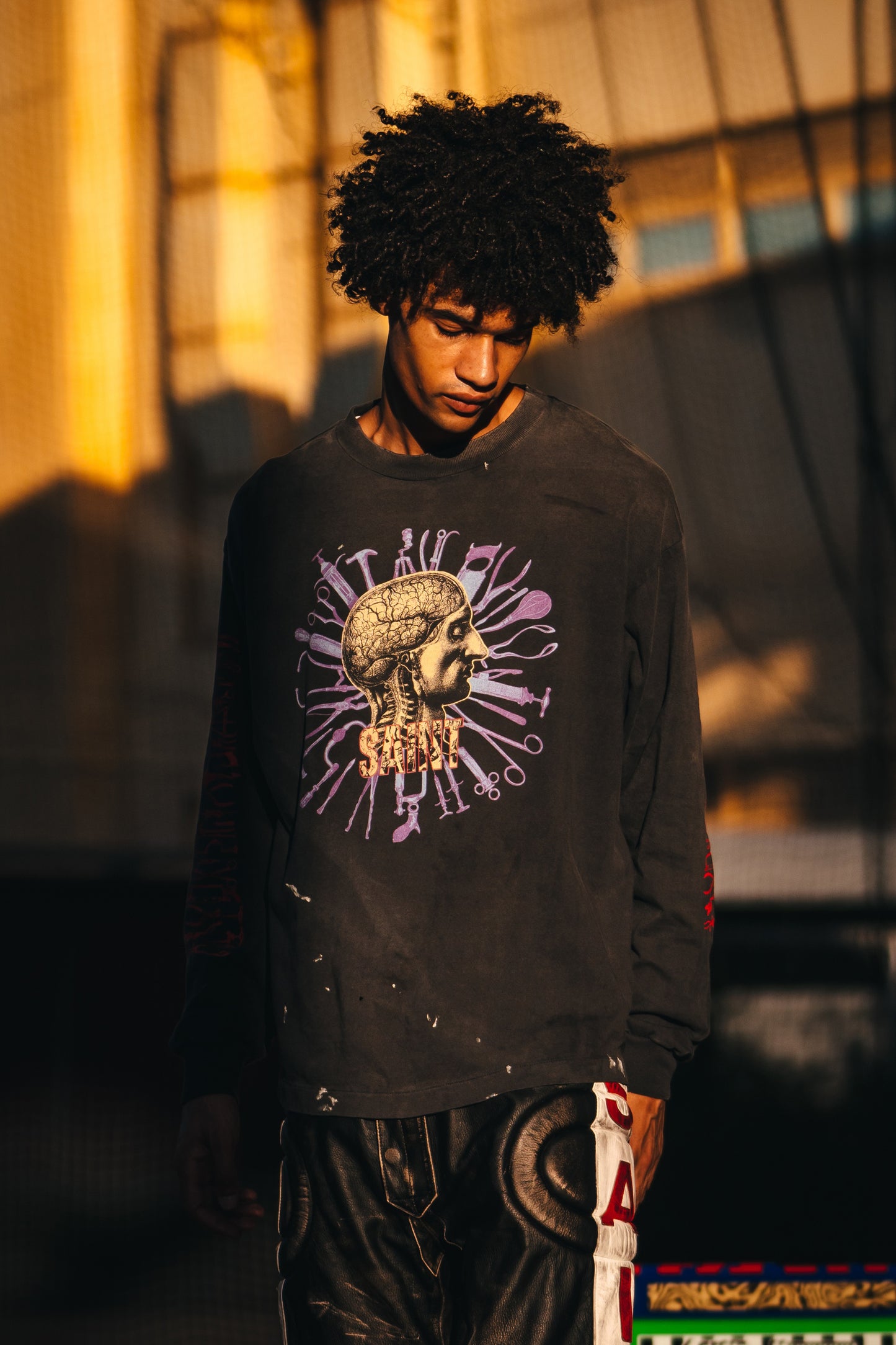 LS T-SHIRT/HEAD/BLACK