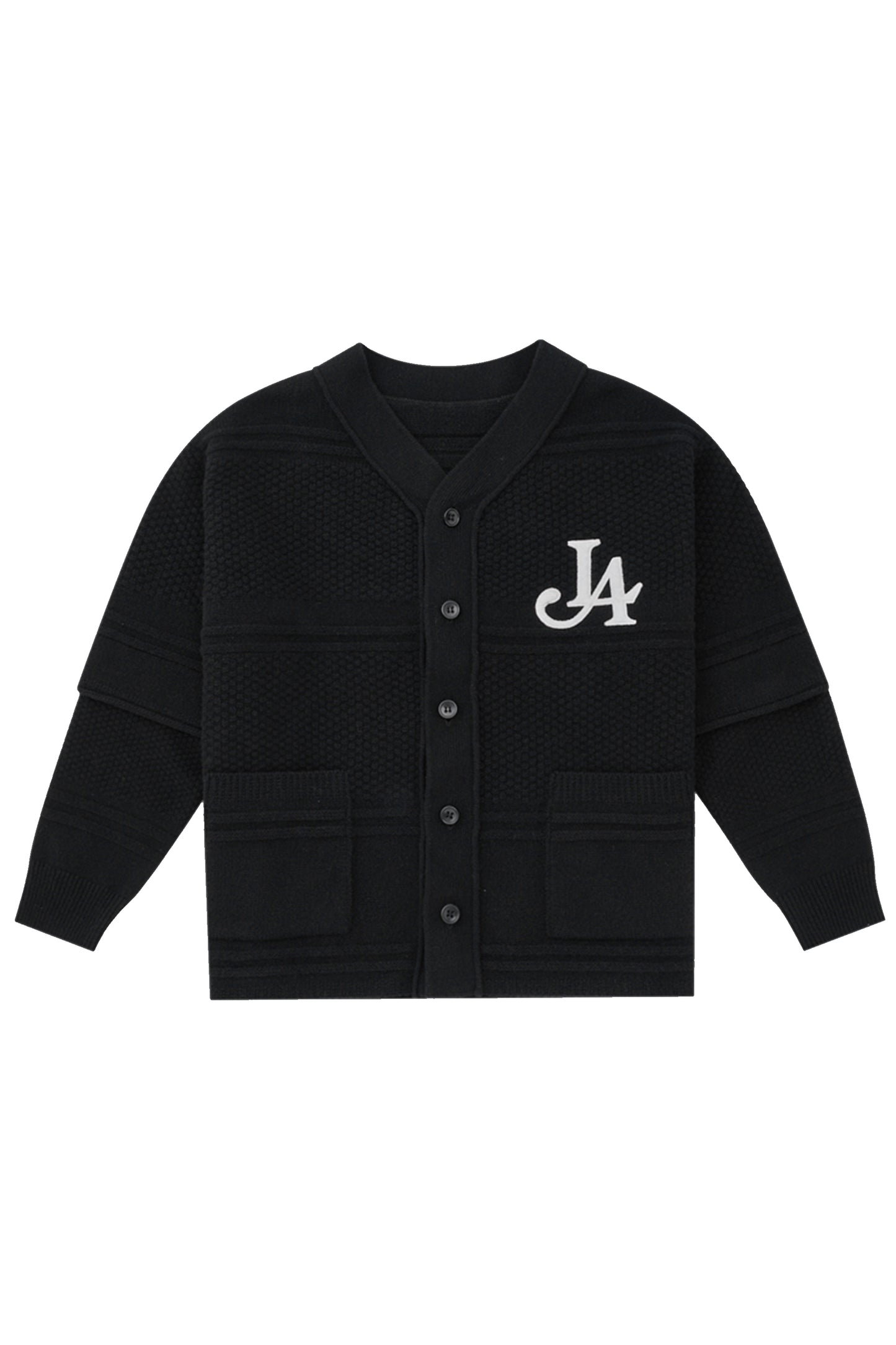 LA LOGO STRIPED CARDIGAN