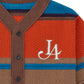 LA LOGO STRIPED CARDIGAN