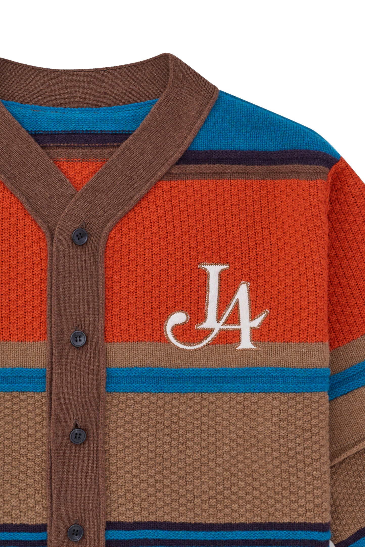 LA LOGO STRIPED CARDIGAN