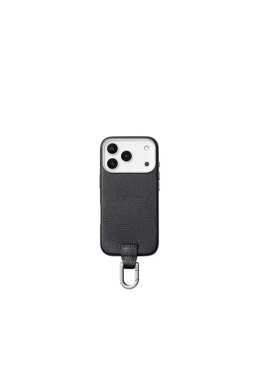 iPhone カラビナレザーケース【17】/ Charcoal