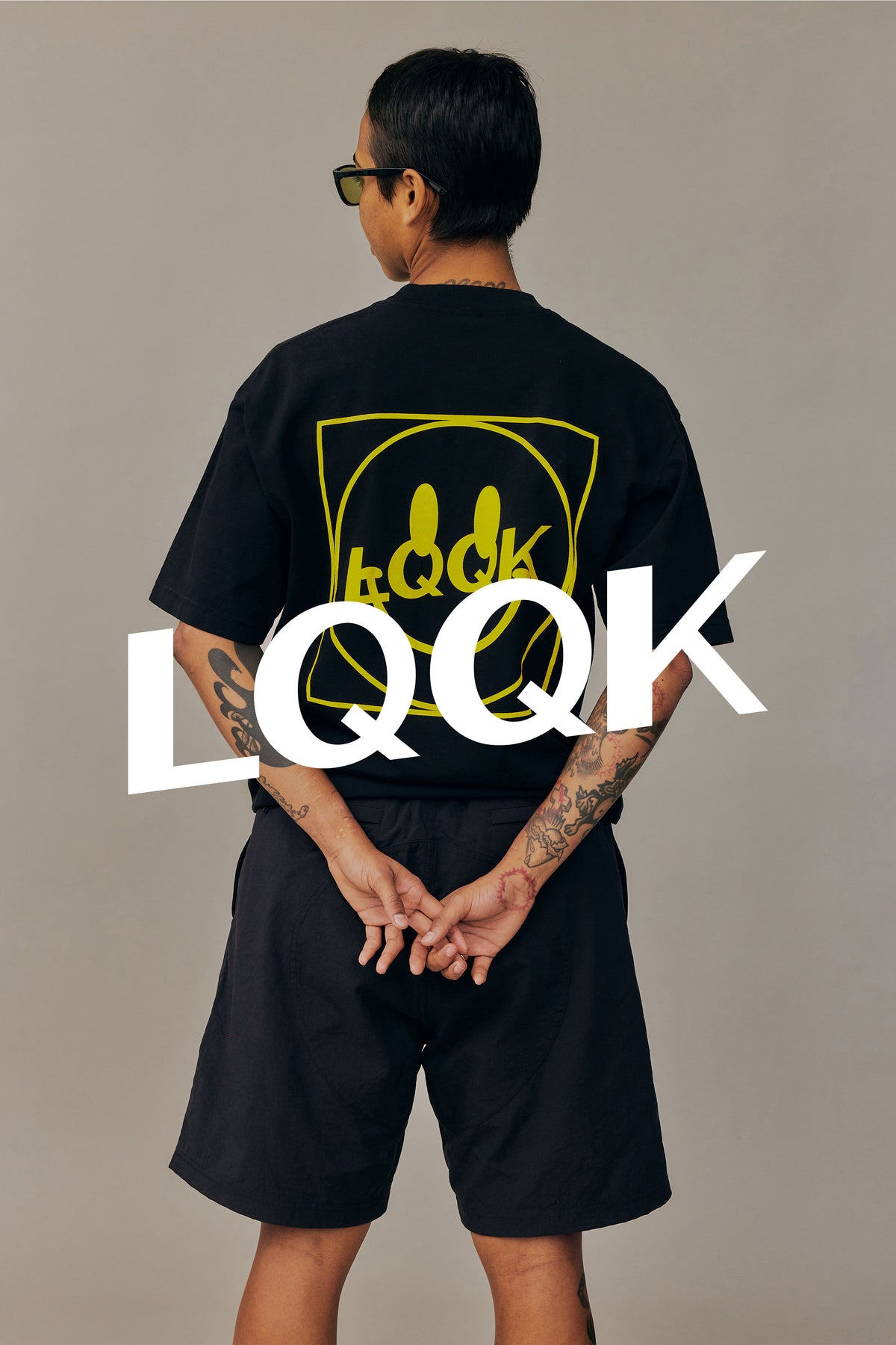 LQQK Smiley logo Pocket tee