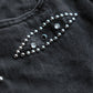 LEATHER STUDS DENIM PANTS