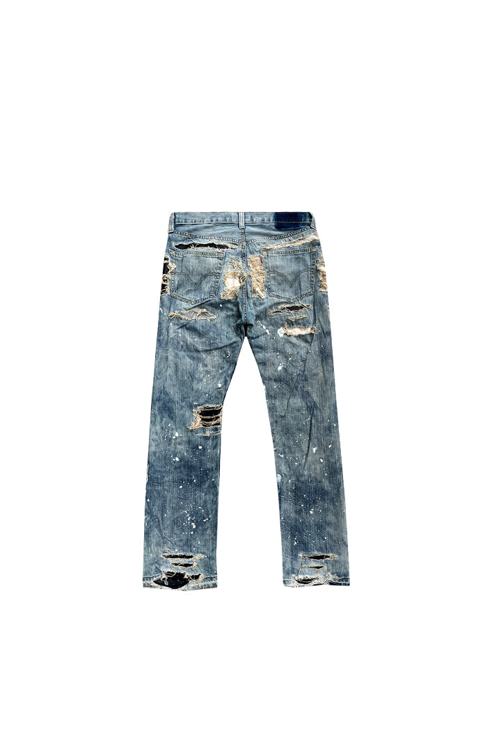 DESTROY LEATHER DENIM PANTS – elephants