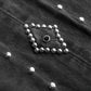 LEATHER STUDS DENIM PANTS