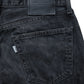 LEATHER STUDS DENIM PANTS