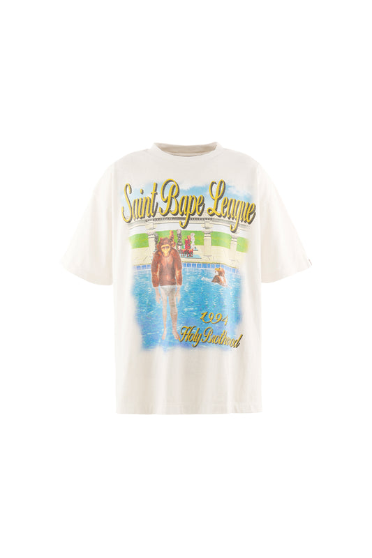 BAPE_SS T-SHIRT/POOL/WHITE