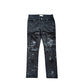 DESTROY LEATHER DENIM PANTS