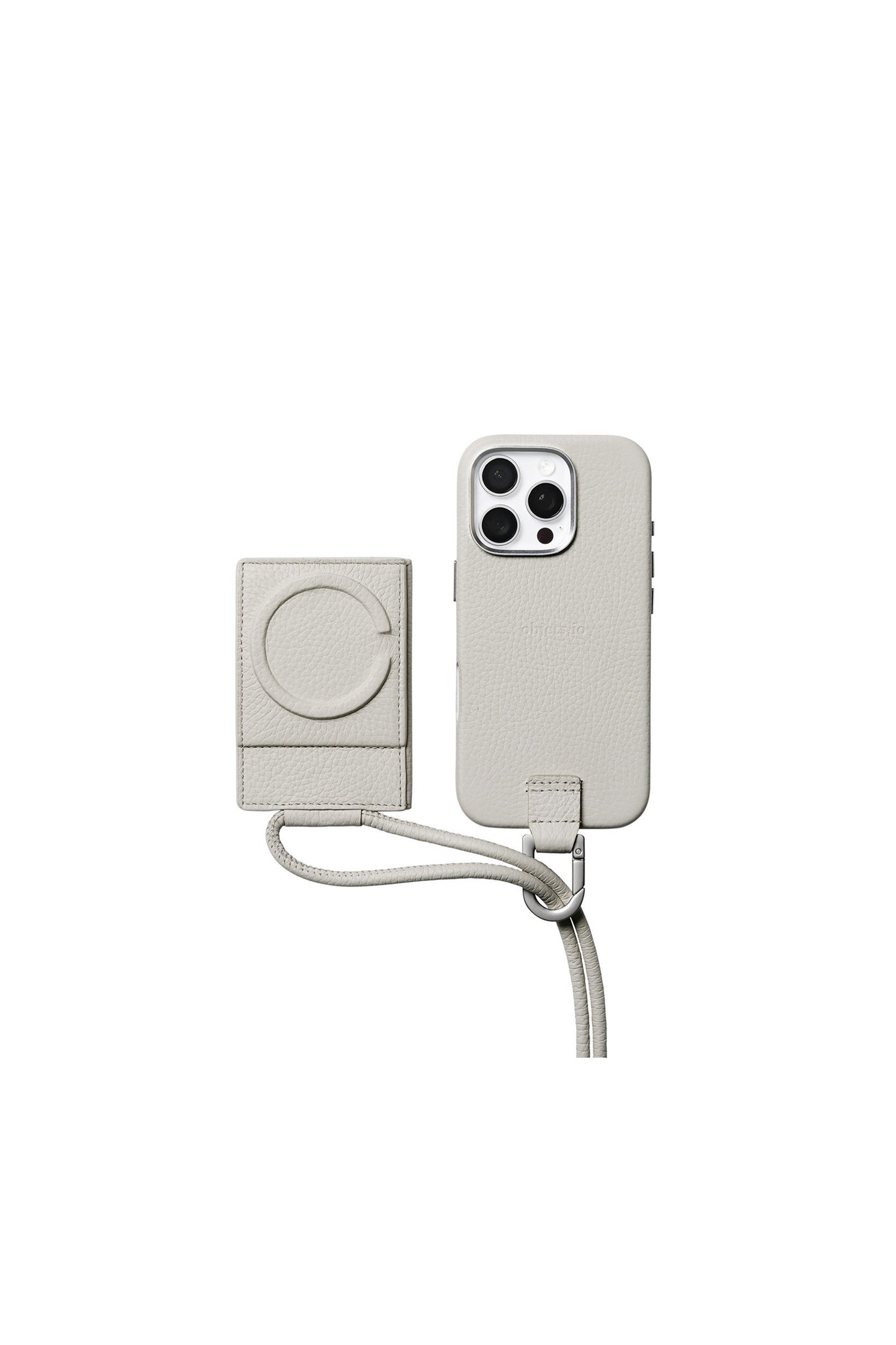 iPhoneアクセサリー-ストラップ付レザーカードケース