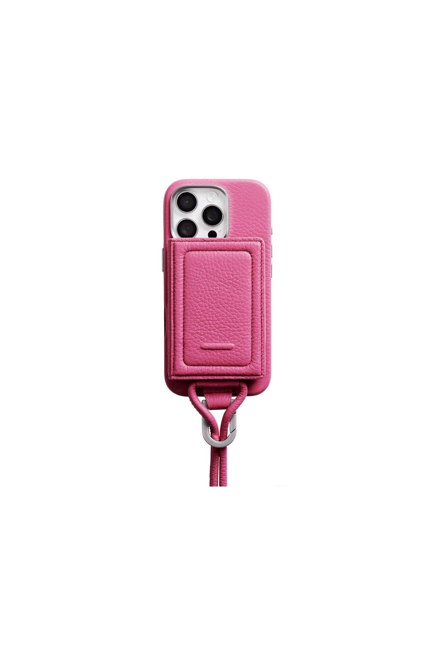iPhoneアクセサリー-ストラップ付レザーカードケース