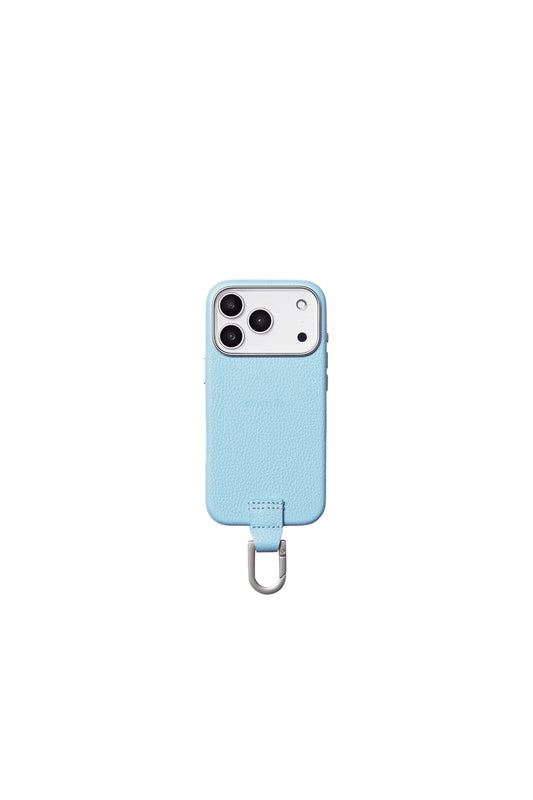 iPhone カラビナレザーケース【17. 16】/ Light blue