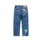 3D cross knit Denim