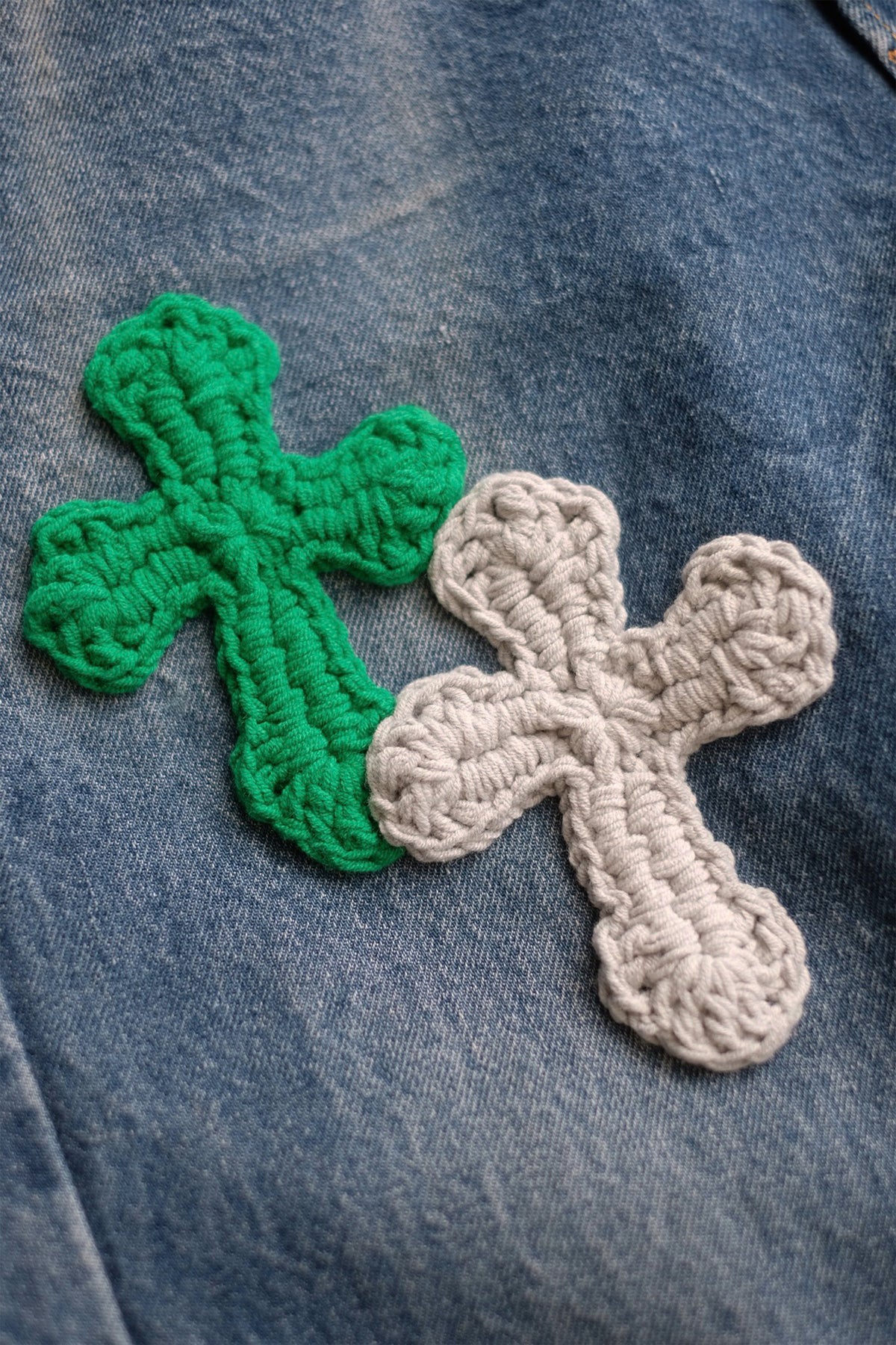3D cross knit Denim