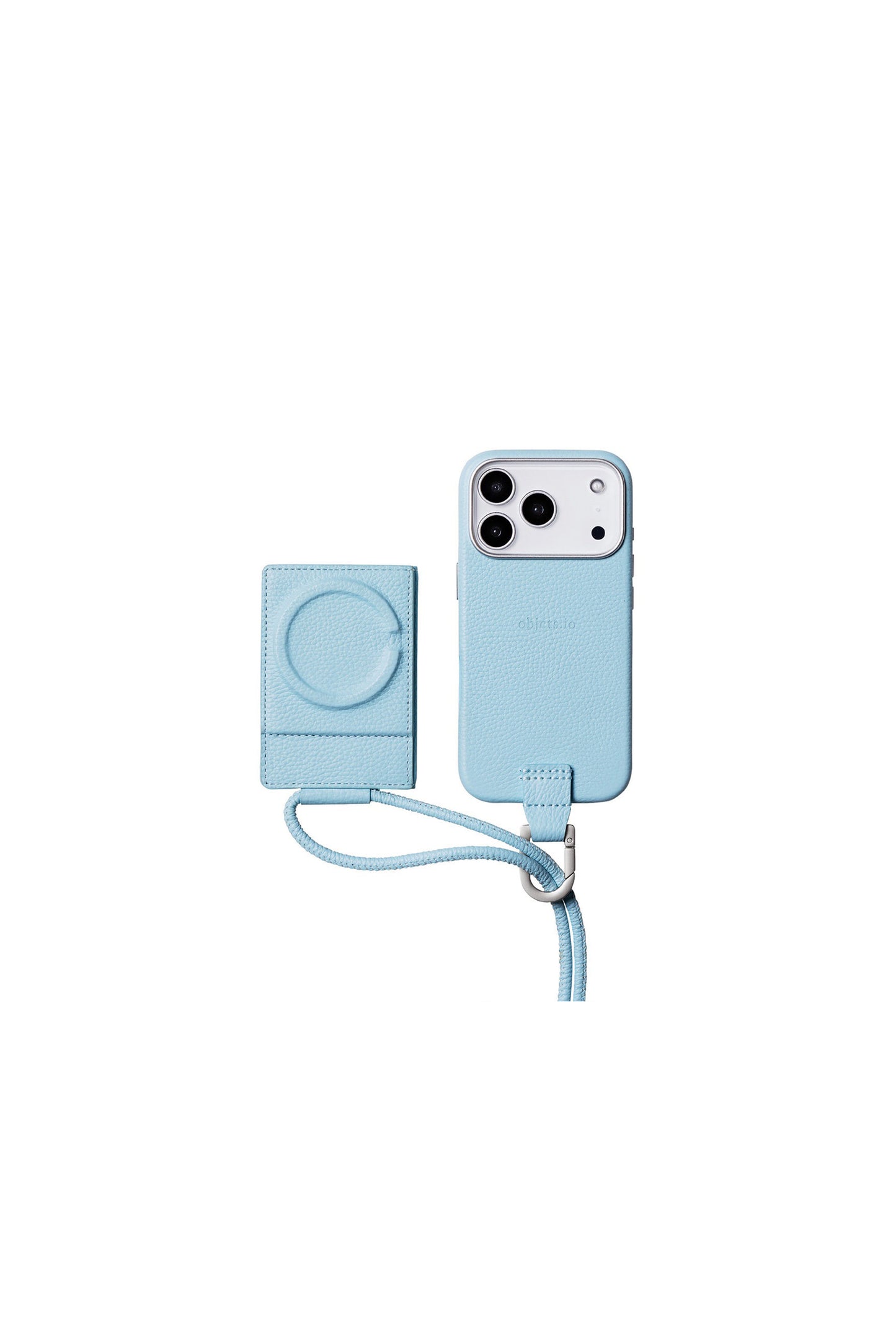 iPhoneアクセサリー-ストラップ付レザーカードケース