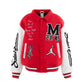 M J SM VARSITY JKT/REDxWHT