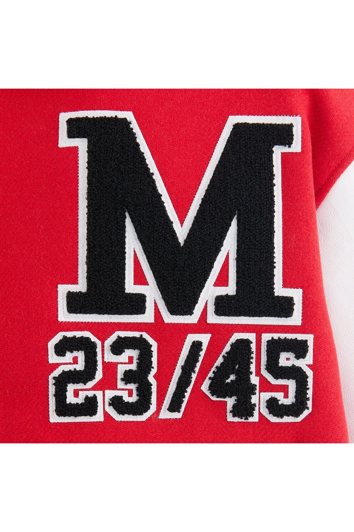 M J SM VARSITY JKT/REDxWHT