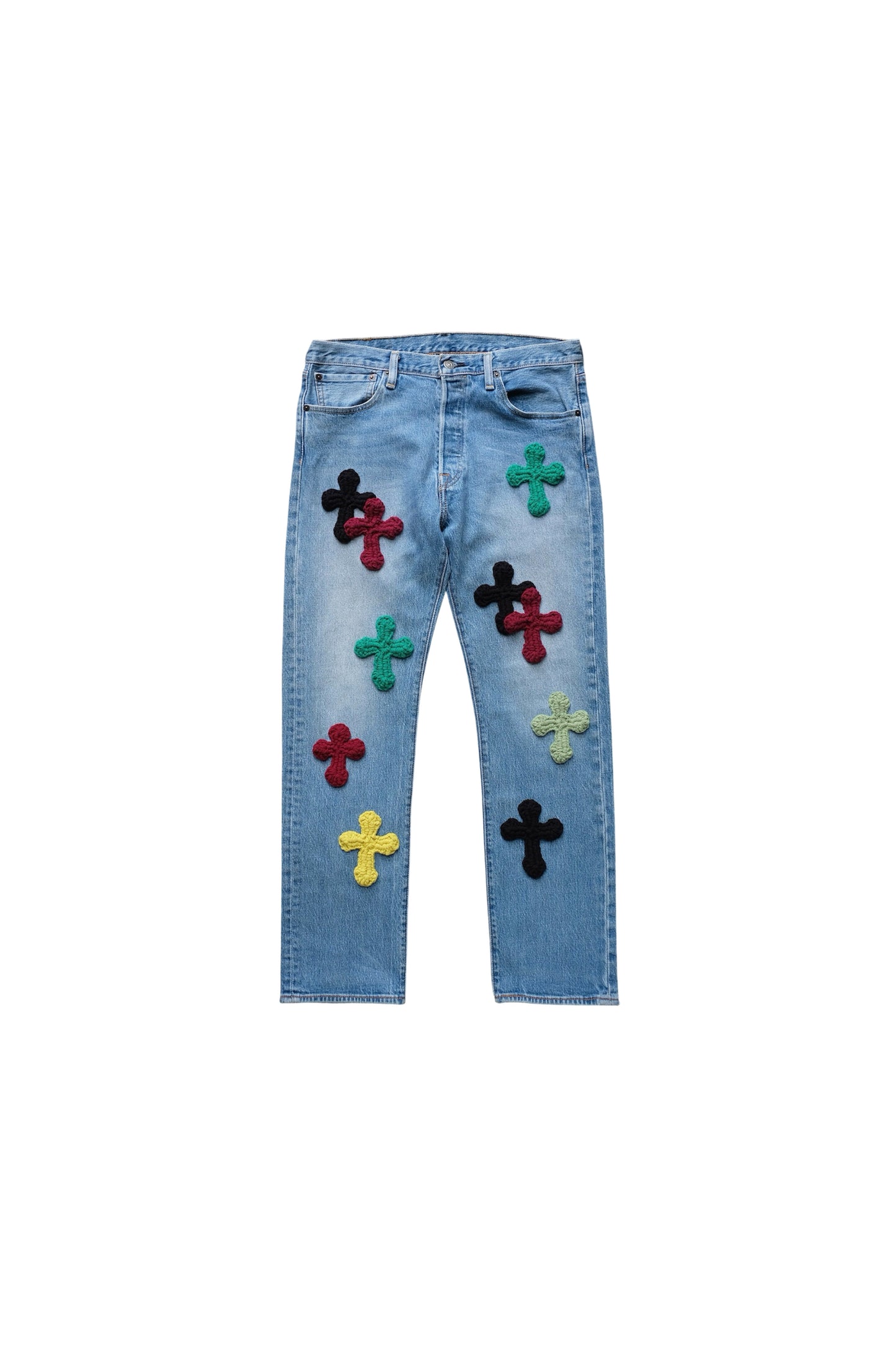 3D cross knit Denim