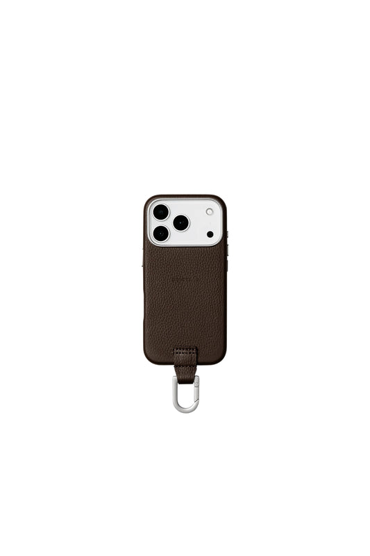 iPhone カラビナレザーケース【17. 16. 15】/ Dark brown