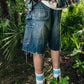 DOUBLE KNEE SHORTS/BLUE