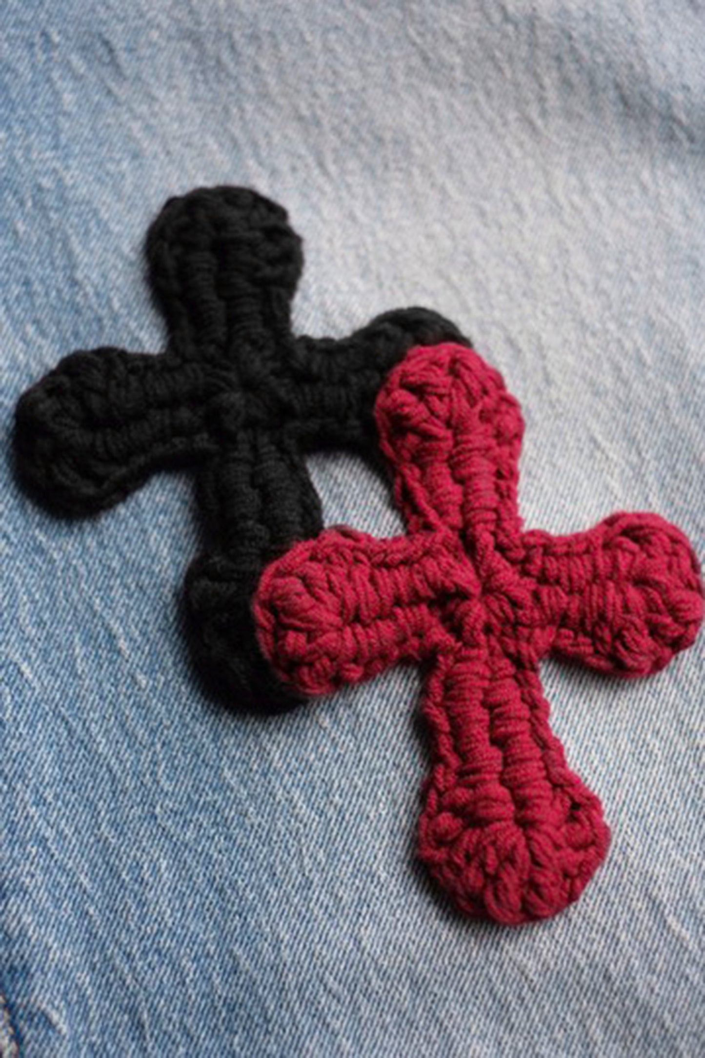 3D cross knit Denim