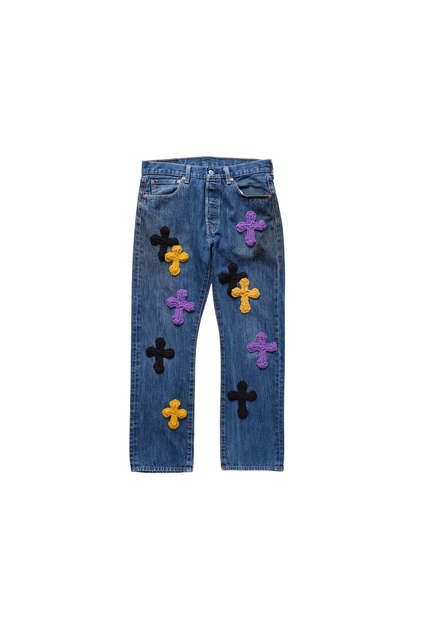 3D cross knit Denim