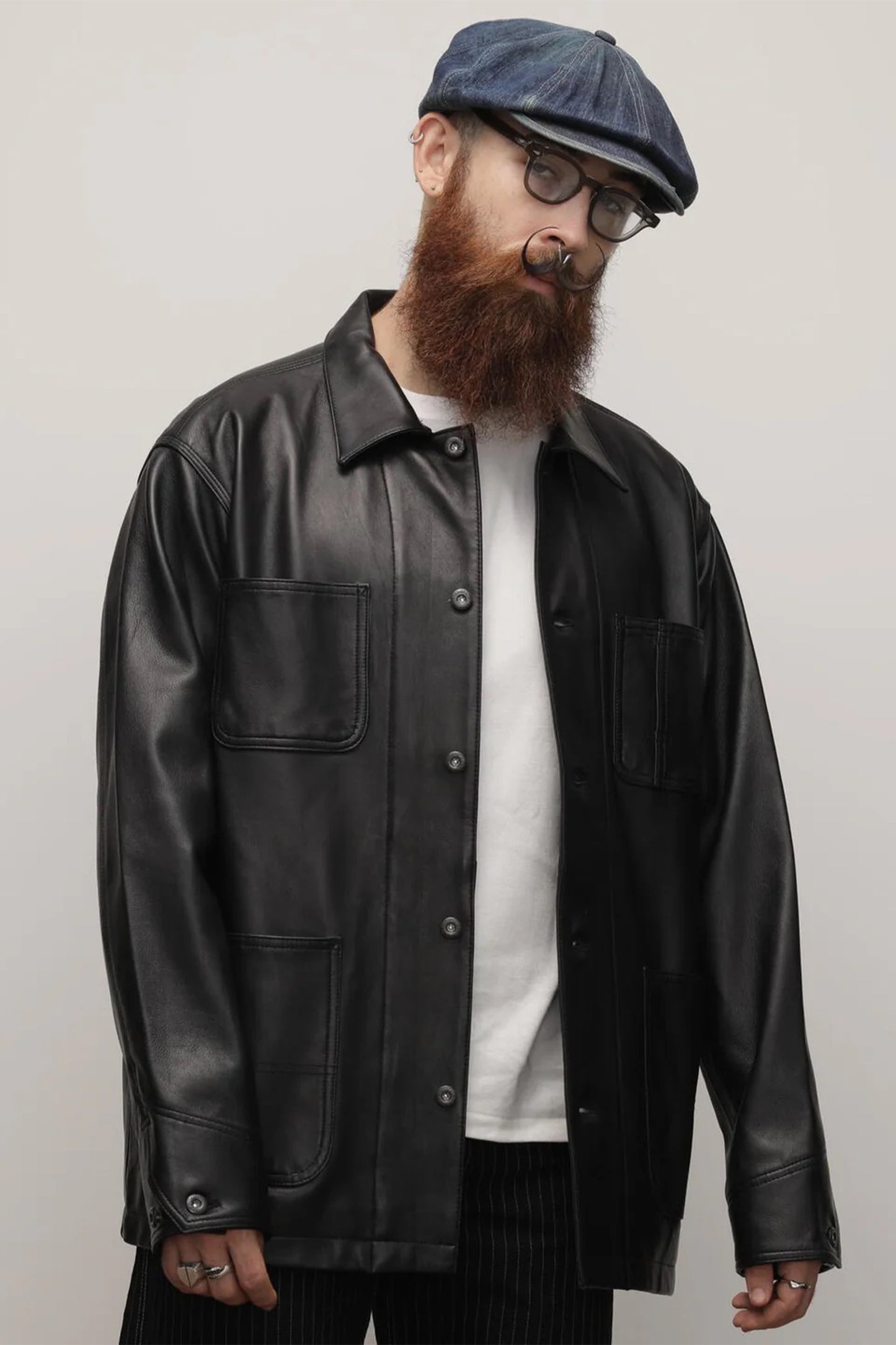 LAMB LEATHER COVERALL JACKET