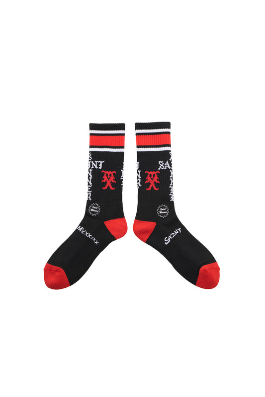 SOCKS/SINNER/BLACK+RED