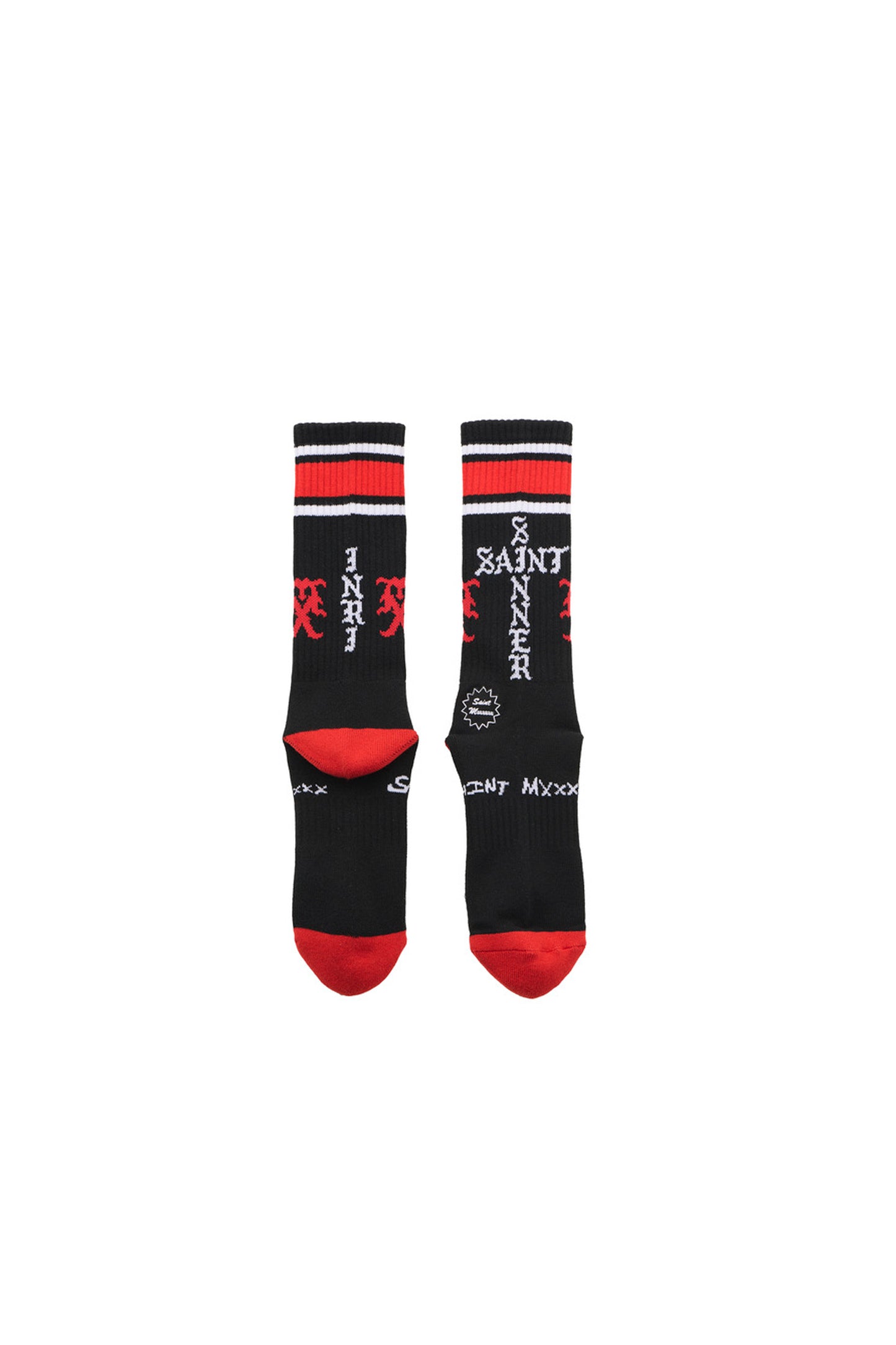 SOCKS/SINNER/BLACK+RED