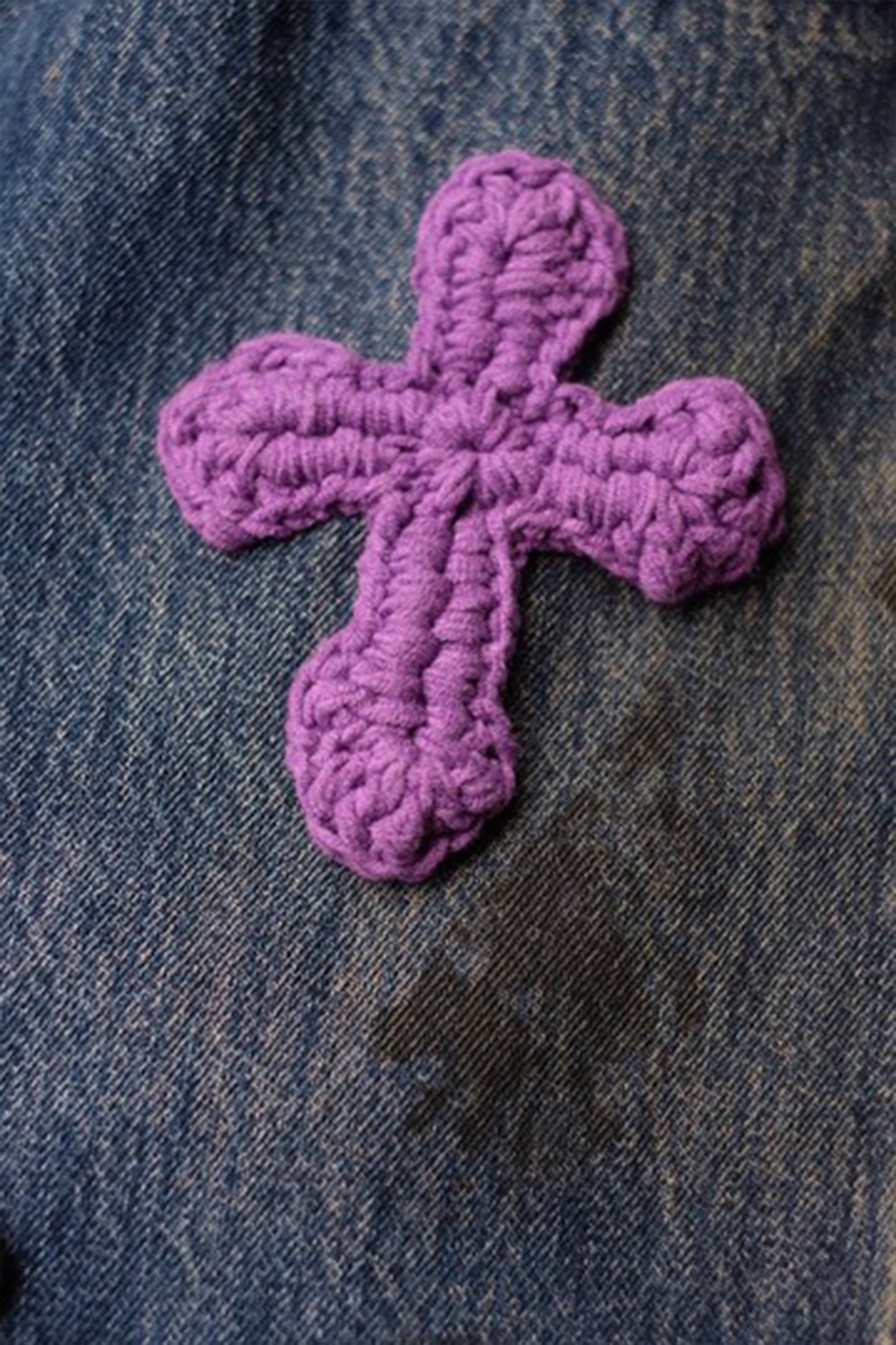3D cross knit Denim