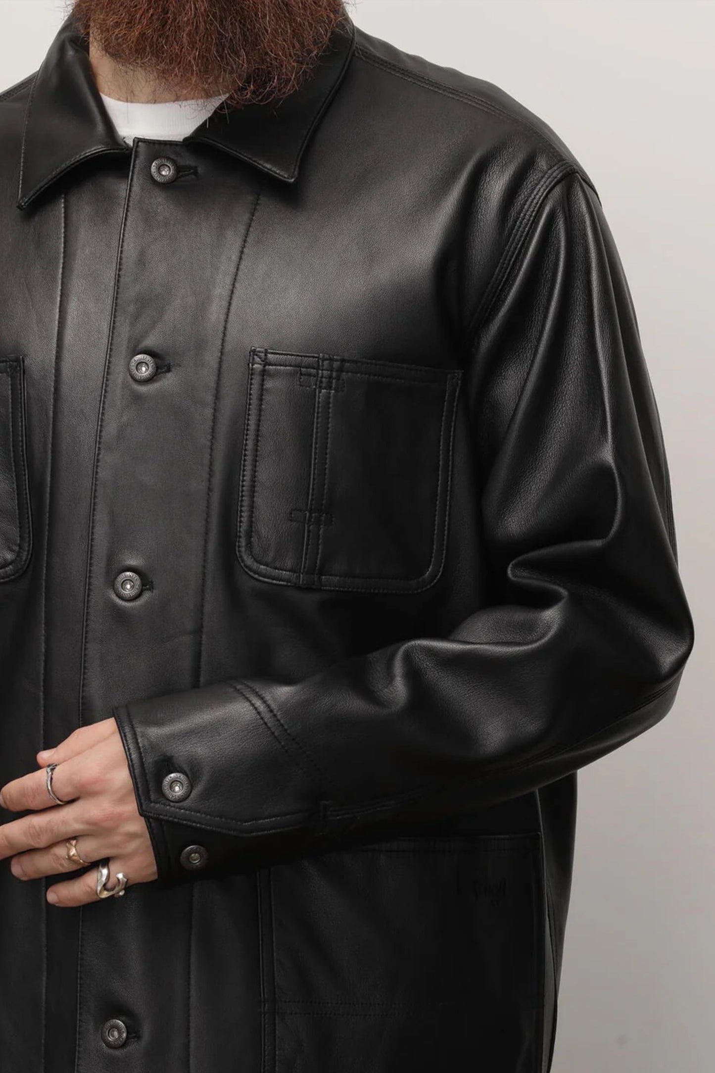 LAMB LEATHER COVERALL JACKET