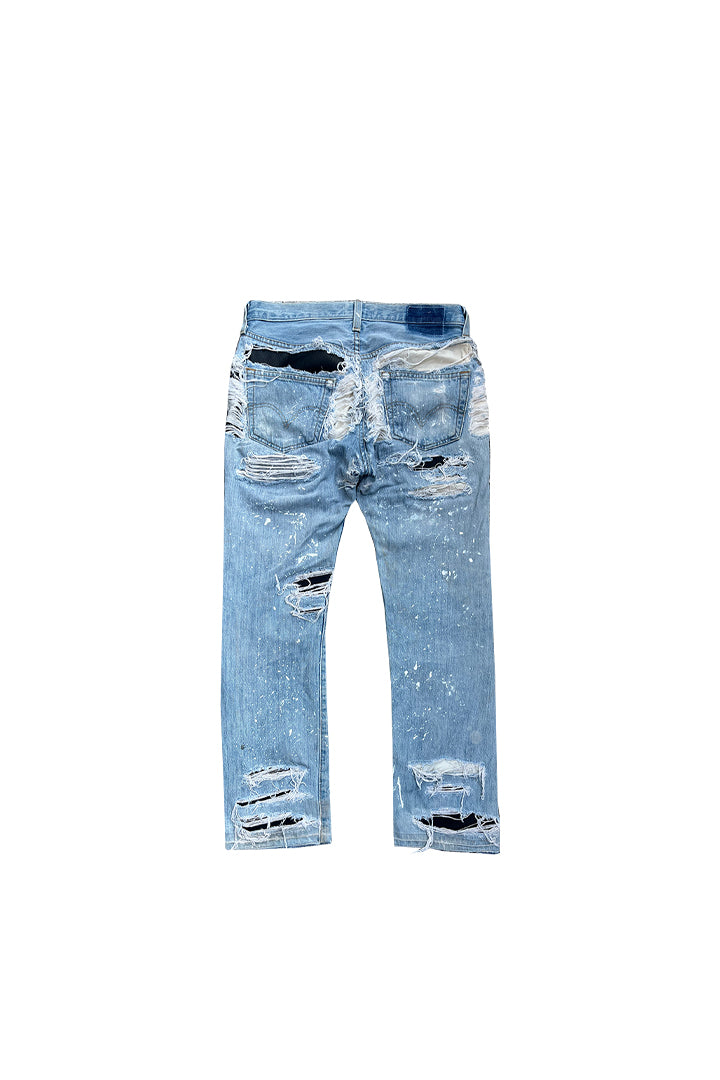 DESTROY LEATHER DENIM PANTS – elephants