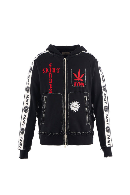 ALM_ZIP HOODIE/BLACK