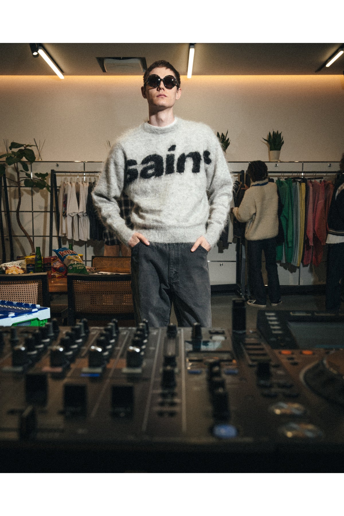 MOHAIR CREW KNIT/SAINT/GRAY