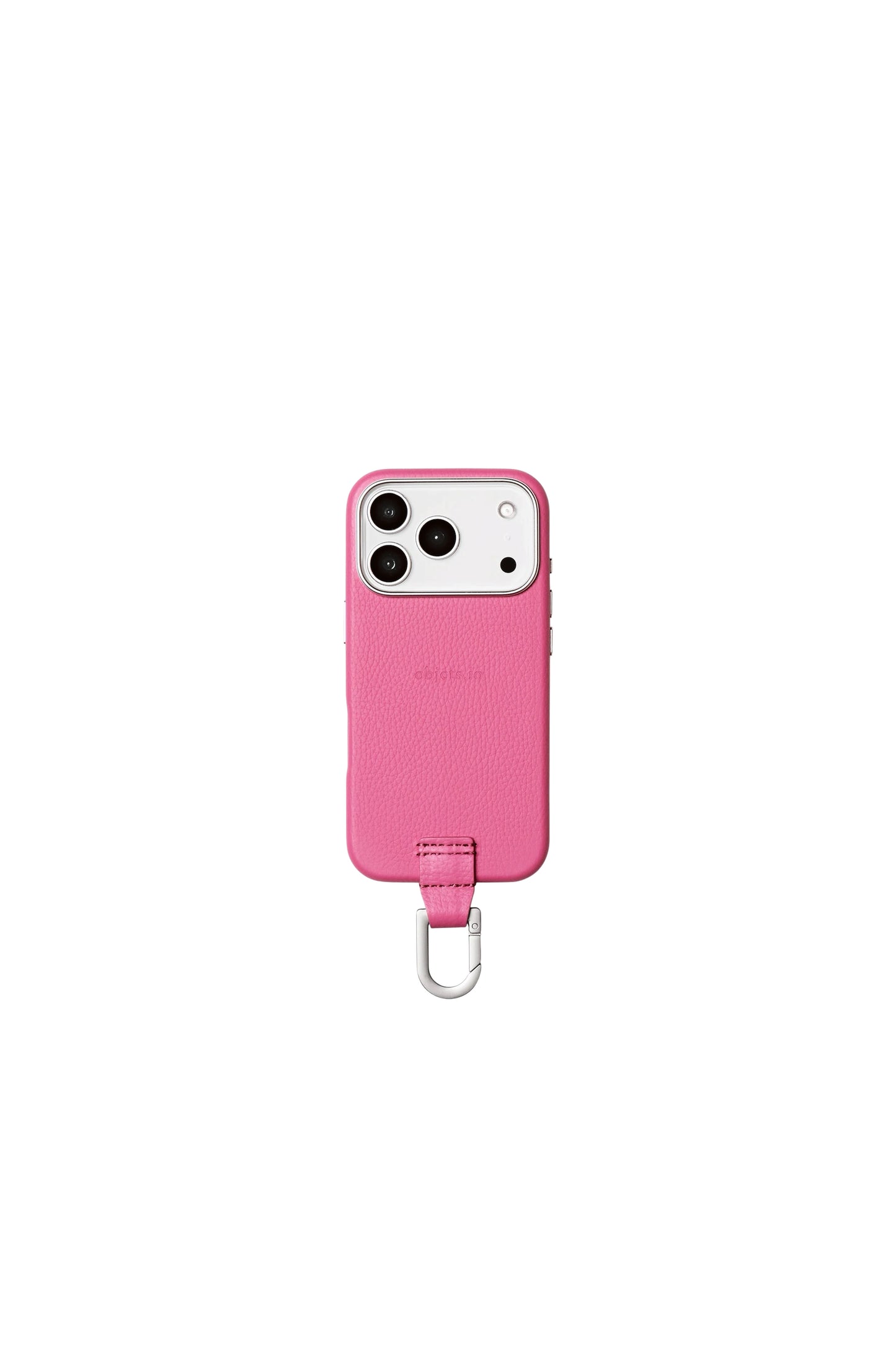 iPhone カラビナレザーケース【17. 16. 15】/ Shocking Pink