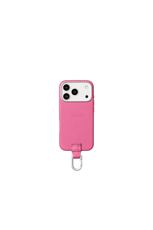 iPhone カラビナレザーケース【17. 16. 15】/ Shocking Pink