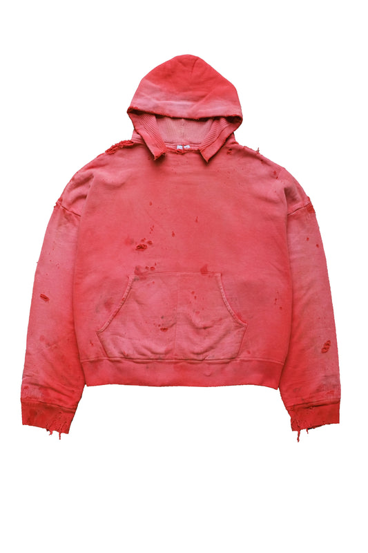 DOUBLE FACE HOODIE/RED