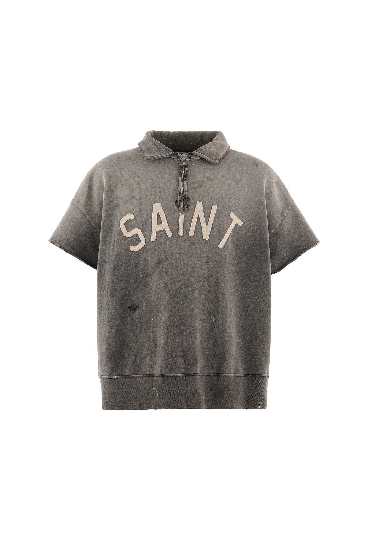 Saint Mxxxxxx (セントマイケル)/SS HALF ZIP SWEAT/SAINT/CHARCOAL 
