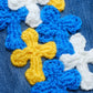 3D cross knit Denim