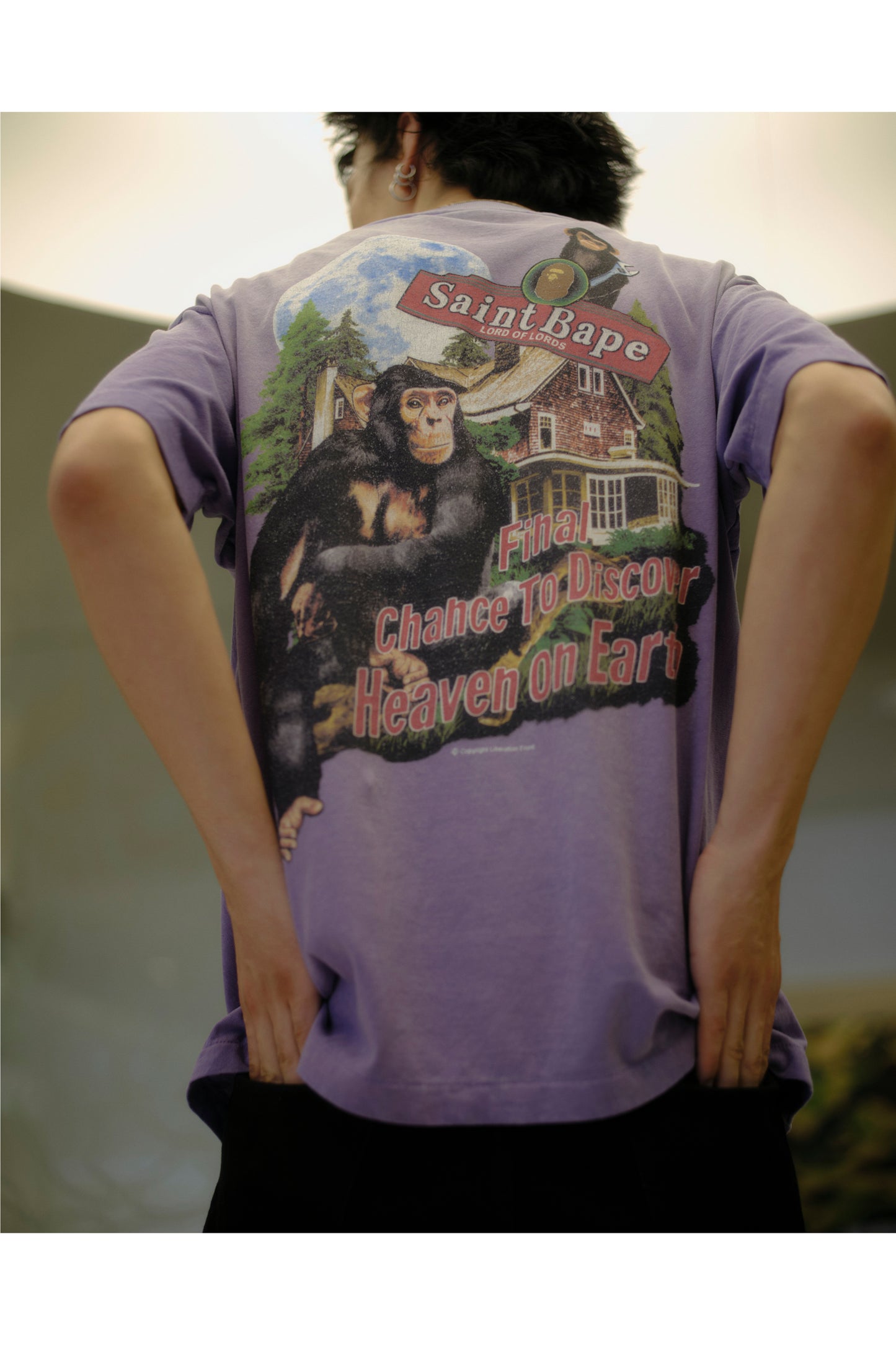 BAPE_SS T-SHIRT/HOUSE/PURPLE