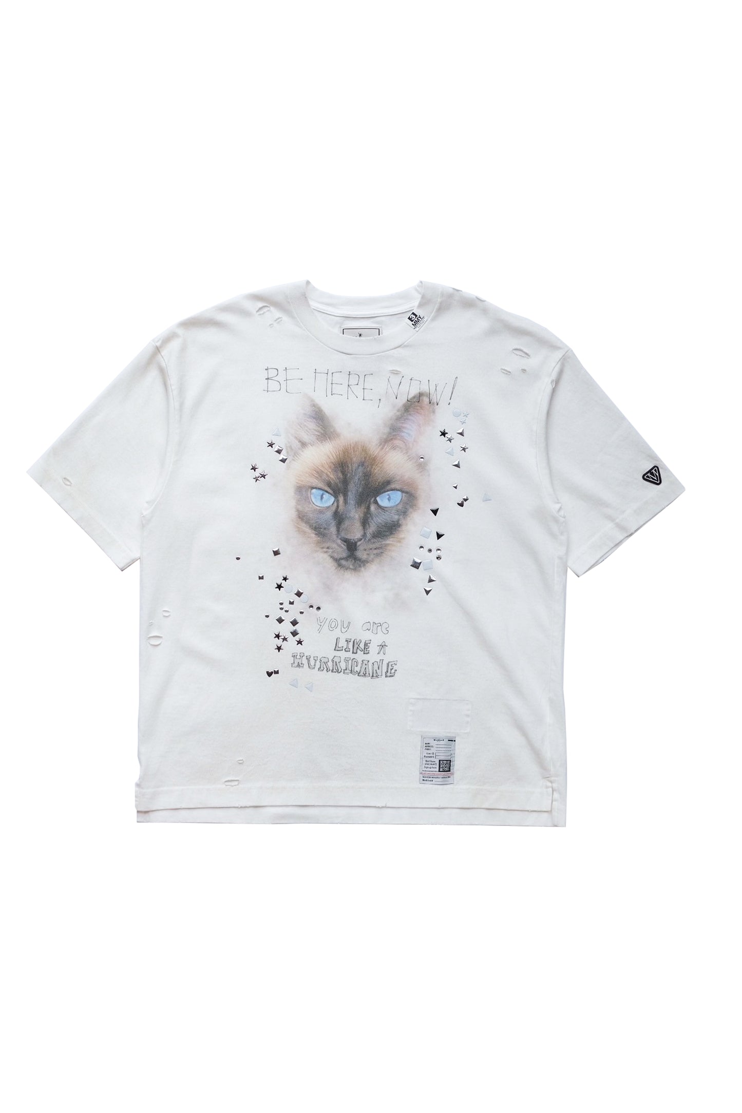 EMBELLISHED DISTRESSED TEE