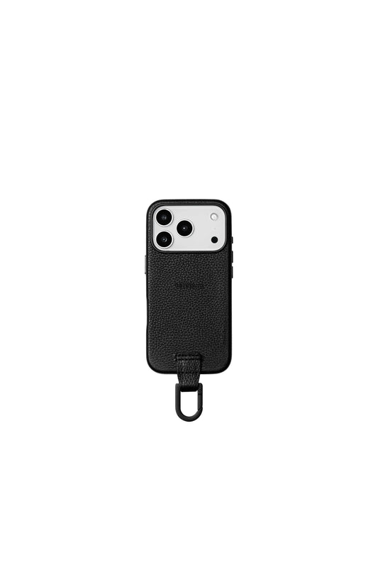 iPhone カラビナレザーケース【17. 16. 15】/ Black
