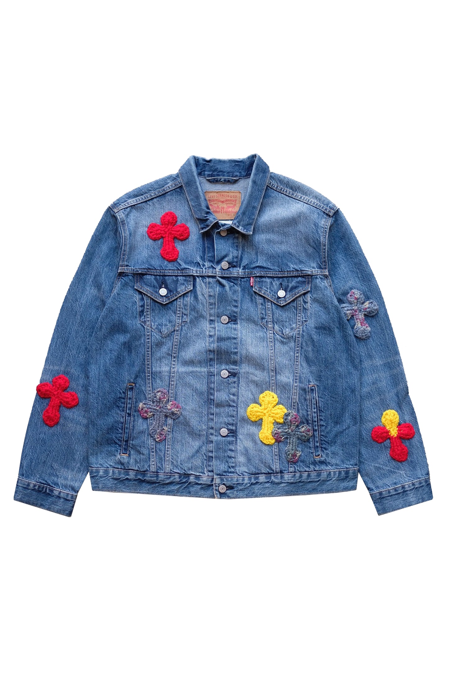 3D cross knit Denim Jacket