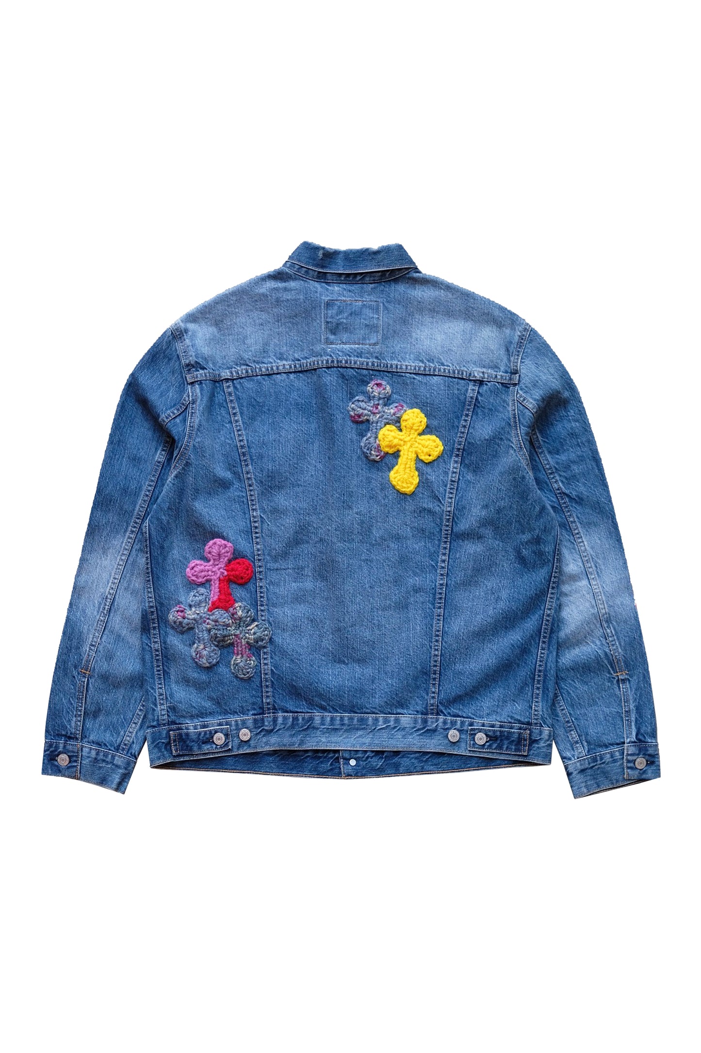 3D cross knit Denim Jacket