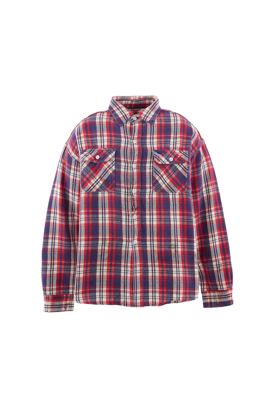 FLANNEL SHIRT/ CHECK/BEIGE