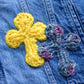 3D cross knit Denim Jacket